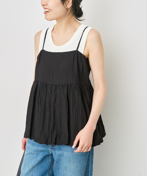 Spick & Span(スピックアンドスパン)の「バルーンヘムキャミソール(キャミソール・レディース・ホワイト系その他/ブラック・FREE)」の10枚目の写真