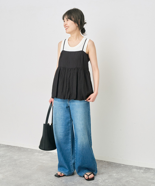 Spick & Span(スピックアンドスパン)の「バルーンヘムキャミソール(キャミソール・レディース・ホワイト系その他/ブラック・FREE)」の13枚目の写真