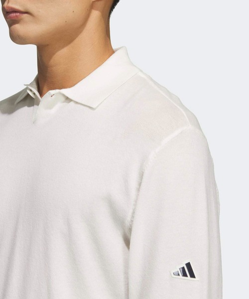 adidas(アディダス)の「ニット ポロシャツ 長袖【adidas Golf/アディダスゴルフ】(ポロシャツ・メンズ・オフホワイト・LARGE/MEDIUM/X-LARGE)」の3枚目の写真