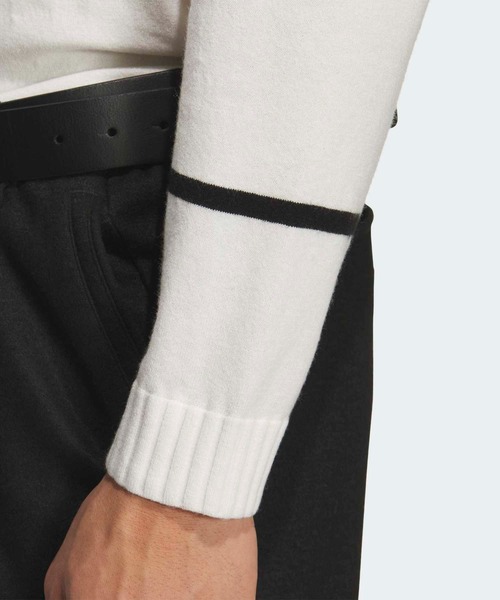 adidas(アディダス)の「ニット ポロシャツ 長袖【adidas Golf/アディダスゴルフ】(ポロシャツ・メンズ・オフホワイト・LARGE/MEDIUM/X-LARGE)」の4枚目の写真