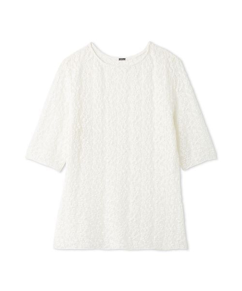 Mila Owen(ミラオーウェン)の「フラワーレース半袖Tシャツ(Tシャツ/カットソー・レディース・ホワイト/ブラック/ブラウン・F)」の15枚目の写真