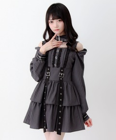 セール】【Belle Charme】Nosleeve Frill Onepiece（ワンピース
