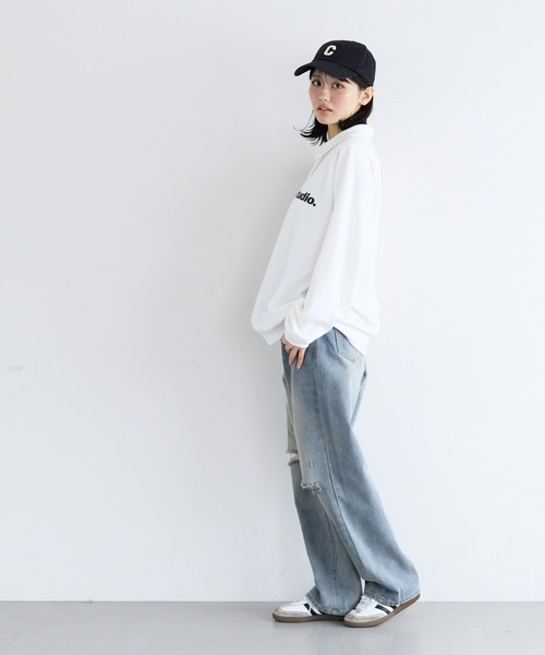 coca(coca)(コカ)の「ユース デニムダメージパンツ(デニムパンツ・レディース・ブラック/ライトブルー・L/M/S)」の4枚目の写真