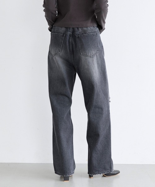 coca(coca)(コカ)の「ユース デニムダメージパンツ(デニムパンツ・レディース・ブラック/ライトブルー・L/M/S)」の12枚目の写真