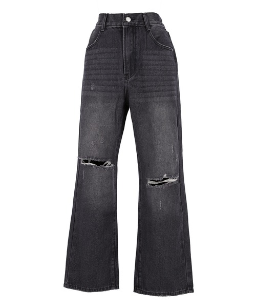 coca(coca)(コカ)の「ユース デニムダメージパンツ(デニムパンツ・レディース・ブラック/ライトブルー・L/M/S)」の16枚目の写真