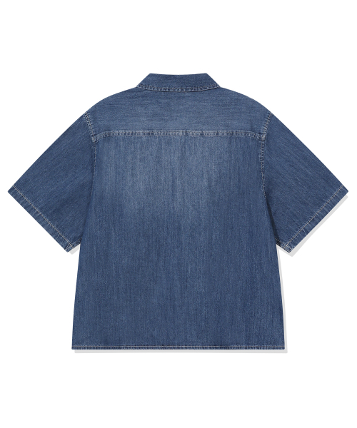 BEENTRILL（ビントリル）の「ウィメンズエッセンシャルデニム半袖シャツ（インディゴ）（その他トップス・レディース・その他・LARGE/MEDIUM/SMALL/X-LARGE）」の2枚目の写真
