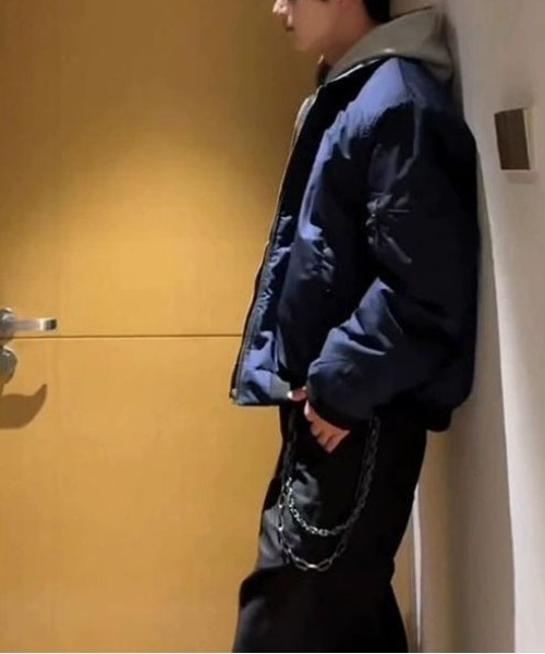 DOUBLE STEAL(ダブルスティール)の「DSナイロンライクMA-1ブルゾン(ブルゾン・メンズ・ブラック/ネイビー・SMALL/MEDIUM/LARGE/X-LARGE)」の6枚目の写真