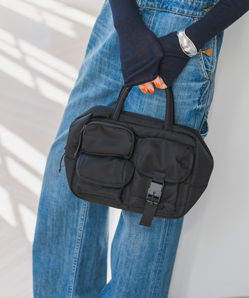 Spick & Span（スピックアンドスパン）の「《新色有り / 追加》別注 BAICYCLON MULTI POCKETS MINI BOSTON BAG*（ボストンバッグ・レディース・ブラック/ブラウン・FREE）」の4枚目の写真