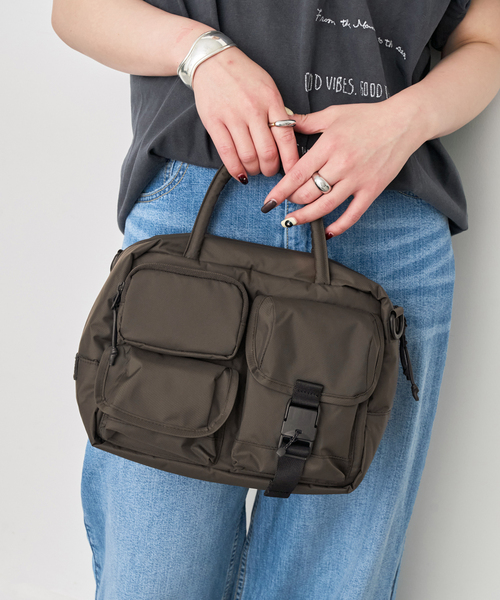 Spick & Span（スピックアンドスパン）の「《新色有り / 追加》別注 BAICYCLON MULTI POCKETS MINI BOSTON BAG*（ボストンバッグ・レディース・ブラック/ブラウン・FREE）」の6枚目の写真