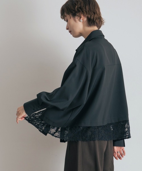Yeoun(ヨウン)の「裾レースジャケット(その他アウター・レディース・チャコールグレー/ブラック・M)」の14枚目の写真
