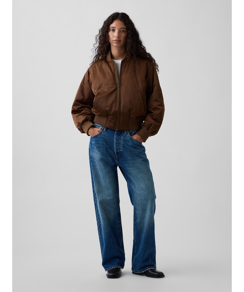 GAP(ギャップ)の「パッド サテン ボンバージャケット(その他アウター・レディース・グリーン・XXS/L/M/S/XS)」の2枚目の写真