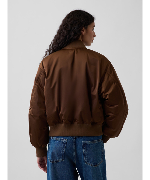GAP(ギャップ)の「パッド サテン ボンバージャケット(その他アウター・レディース・グリーン・XXS/L/M/S/XS)」の3枚目の写真