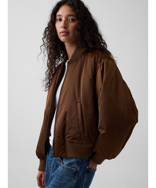 GAP(ギャップ)の「パッド サテン ボンバージャケット(その他アウター・レディース・グリーン・XXS/L/M/S/XS)」の4枚目の写真
