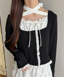 バックリボンレイヤードトップス