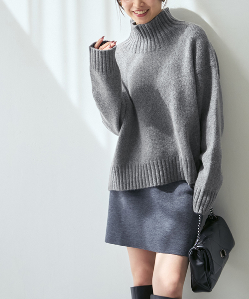 Noble（ノーブル）の「ウールカシミヤタートルネックプルオーバー（ニット/セーター・レディース・アイボリー/グレー/レッド・FREE）」の9枚目の写真