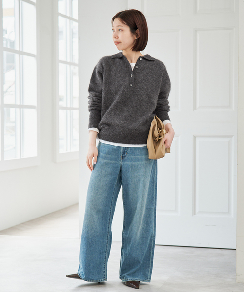 Spick & Span(スピックアンドスパン)の「ウールファーポロシャツニットプルオーバー(ニット/セーター・レディース・ベージュ/チャコールグレー/ピンク系その他・FREE)」の19枚目の写真