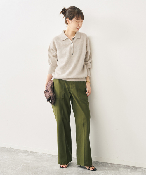 Spick & Span(スピックアンドスパン)の「ウールファーポロシャツニットプルオーバー(ニット/セーター・レディース・ベージュ/チャコールグレー/ピンク系その他・FREE)」の21枚目の写真
