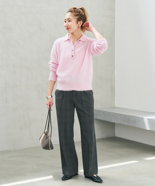 Spick & Span(スピックアンドスパン)の「ウールファーポロシャツニットプルオーバー(ニット/セーター・レディース・ベージュ/チャコールグレー/ピンク系その他・FREE)」の22枚目の写真