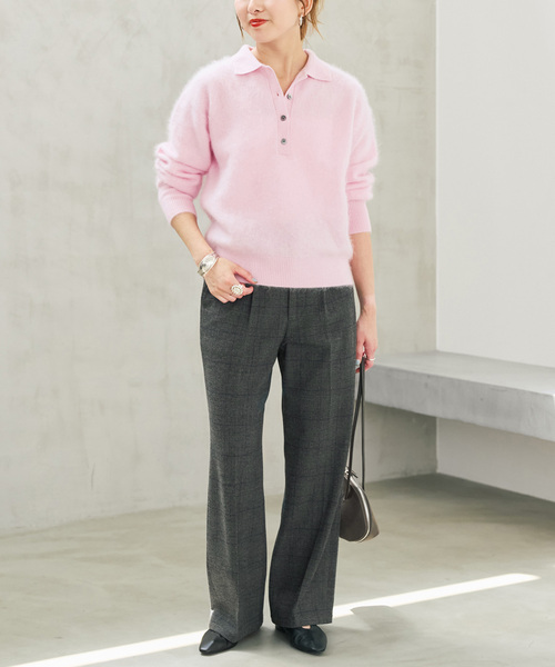 Spick & Span(スピックアンドスパン)の「ウールファーポロシャツニットプルオーバー(ニット/セーター・レディース・ベージュ/チャコールグレー/ピンク系その他・FREE)」の8枚目の写真