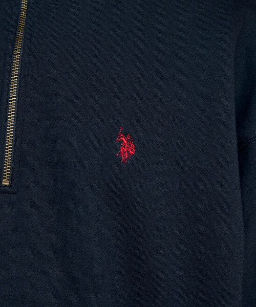 U.S. POLO ASSN.(ユーエスポロアッスン)の「U.S. POLO ASSN. × PUBLUX/ユーエスポロアッスン 別注 ワンポイント 刺繍 裏起毛 ハーフジップ スウェット 限定展開(スウェット・メンズ・ブラック/グレー/ネイビー/グリーン・LARGE/MEDIUM/SMALL)」の15枚目の写真