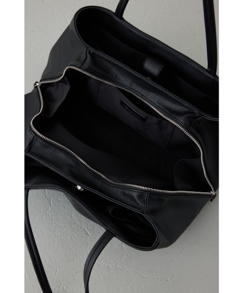AZUL by moussy(アズールバイマウジー)の「フェイクレザー3ポケットトート 大容量 荷物多い マザーズバッグ ママバッグ 通勤バッグ A4◎ ノートパソコン◎【着用画像あり】(トートバッグ・レディース・ブラック/グレイッシュベージュ・FREE)」の12枚目の写真
