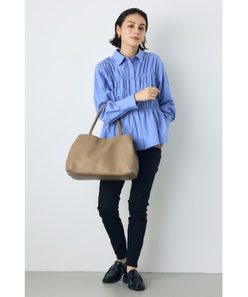 AZUL by moussy(アズールバイマウジー)の「フェイクレザー3ポケットトート 大容量 荷物多い マザーズバッグ ママバッグ 通勤バッグ A4◎ ノートパソコン◎【着用画像あり】(トートバッグ・レディース・ブラック/グレイッシュベージュ・FREE)」の16枚目の写真
