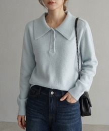 aimmoha/オーバーサイズポロニット