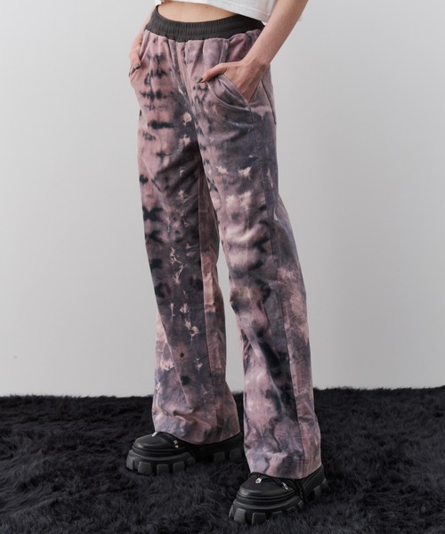 AIVER(アイバー)の「AIVER ブリーチベロアフレアパンツ(スウェットパンツ・メンズ・スモークグレー/ブラック・LARGE/MEDIUM/SMALL)」の2枚目の写真