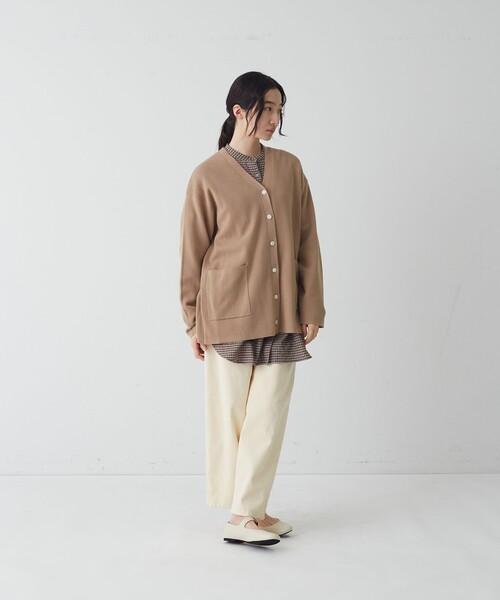 conges payes ADIEU TRISTESSE(コンジェ ペイエ アデュートリステス)の「コットンミラノリブVネックカーディガン(カーディガン/ボレロ・レディース・ピンク/パープル/キャメル・FREE)」の7枚目の写真