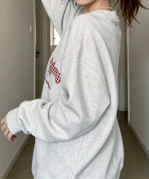 LEMOA（レモア）の「レトロキャットデザインプリントスウェット（スウェット・レディース・アッシュグレー・X-LARGE/LARGE/MEDIUM）」の8枚目の写真