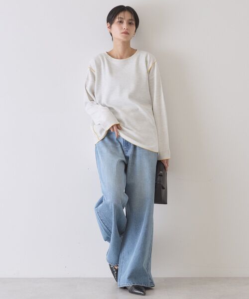 AMERICAN HOLIC（アメリカンホリック）の「【WEB限定】ワッフル配色メロープルオーバー（Tシャツ/カットソー・レディース・ブラック/カーキ/チャコールグレー/ホワイト系その他・L/M）」の15枚目の写真