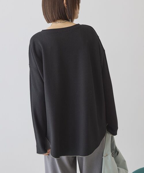 AMERICAN HOLIC（アメリカンホリック）の「【WEB限定】ワッフル配色メロープルオーバー（Tシャツ/カットソー・レディース・ブラック/カーキ/チャコールグレー/ホワイト系その他・L/M）」の20枚目の写真