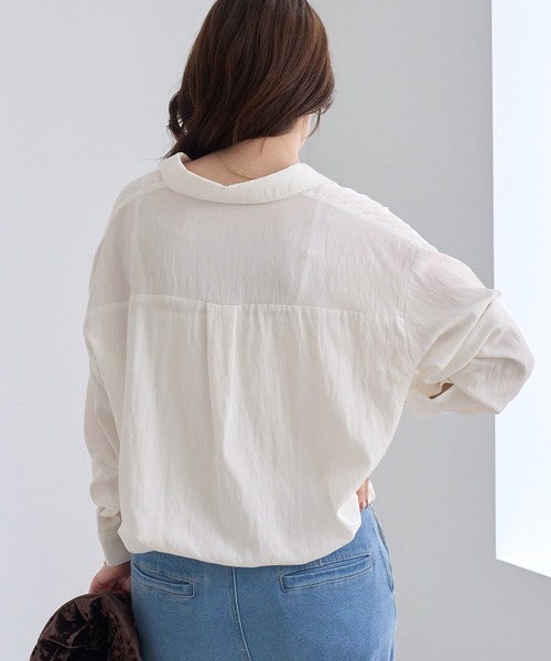 ROPE' PICNIC(ロペピクニック)の「フィブリル加工レイヤードシャツ/インナーキャミソール付き(シャツ/ブラウス・レディース・チャコールグレー/オフホワイト・FREE)」の14枚目の写真