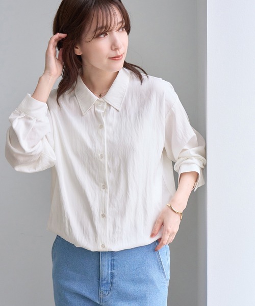 ROPE' PICNIC(ロペピクニック)の「フィブリル加工レイヤードシャツ/インナーキャミソール付き(シャツ/ブラウス・レディース・チャコールグレー/オフホワイト・FREE)」の22枚目の写真