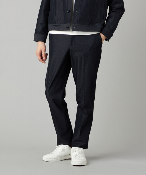 COMME CA MEN(コムサメン)の「【セットアップ対応】デニムライクジャージー テーパードパンツ(その他パンツ・メンズ・ネイビー/ダークブラウン・M/L/S)」の2枚目の写真