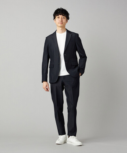 COMME CA MEN(コムサメン)の「【セットアップ対応】デニムライクジャージー テーパードパンツ(その他パンツ・メンズ・ネイビー/ダークブラウン・M/L/S)」の3枚目の写真