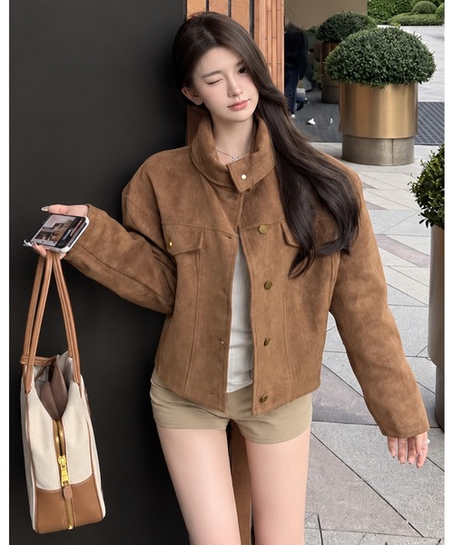 inst.ALL(インストール)の「フェイクスエードスタンドブルゾン(ブルゾン・レディース・キャメル・M)」の3枚目の写真