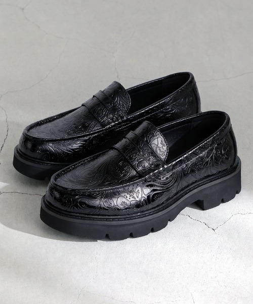 London Shoe Make(ロンドンシューメイク)の「ペイズリーエンボス レザー コイン ローファー / London Shoe Make Oxford and Derby 9917(ローファー・レディース・ブラック・UK6/UK5.5/UK5/UK4.5/UK6.5)」の9枚目の写真
