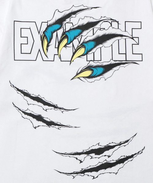 EXAMPLE（エグザンプル）の「EXAMPLE BEAST CLAW TEE（Tシャツ/カットソー・メンズ・ホワイト×グリーン/ホワイト×ブルー・XL/L/XXL）」の13枚目の写真
