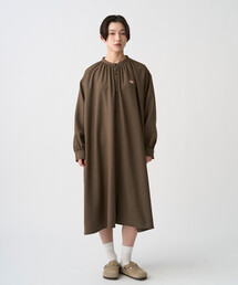 Women's Wool-Like Twill Gathered Shirt Dress