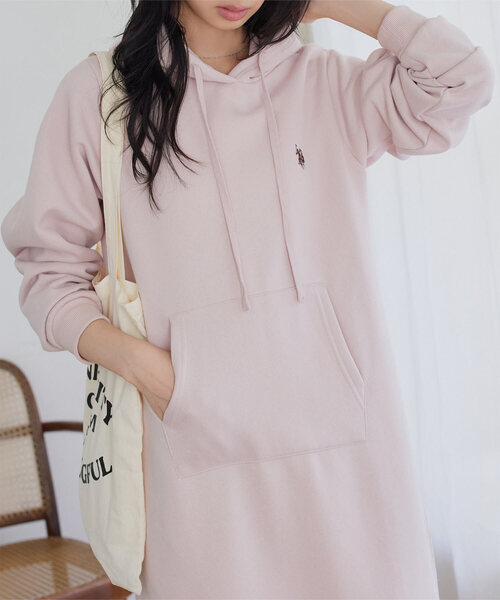 U.S. POLO ASSN.（ユーエスポロアッスン）の「[ U.S. POLO ASSN. ] 選べるタイプ 裏起毛ワンピース（ワンピース・レディース・ブラック/ネイビー/ピンク/ブラック系/ネイビー系/ピンク系・M/PM）」の6枚目の写真