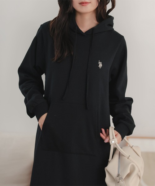U.S. POLO ASSN.（ユーエスポロアッスン）の「[ U.S. POLO ASSN. ] 選べるタイプ 裏起毛ワンピース（ワンピース・レディース・ブラック/ネイビー/ピンク/ブラック系/ネイビー系/ピンク系・M/PM）」の8枚目の写真