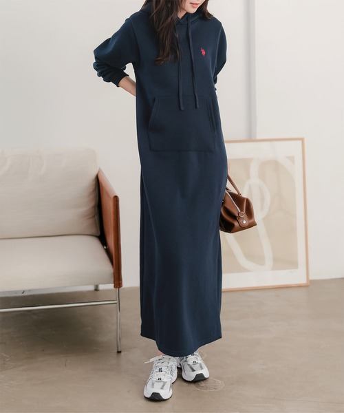 U.S. POLO ASSN.（ユーエスポロアッスン）の「[ U.S. POLO ASSN. ] 選べるタイプ 裏起毛ワンピース（ワンピース・レディース・ブラック/ネイビー/ピンク/ブラック系/ネイビー系/ピンク系・M/PM）」の10枚目の写真