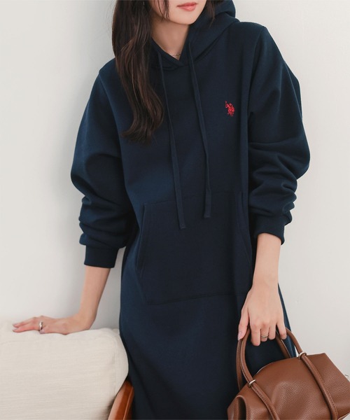 U.S. POLO ASSN.（ユーエスポロアッスン）の「[ U.S. POLO ASSN. ] 選べるタイプ 裏起毛ワンピース（ワンピース・レディース・ブラック/ネイビー/ピンク/ブラック系/ネイビー系/ピンク系・M/PM）」の11枚目の写真