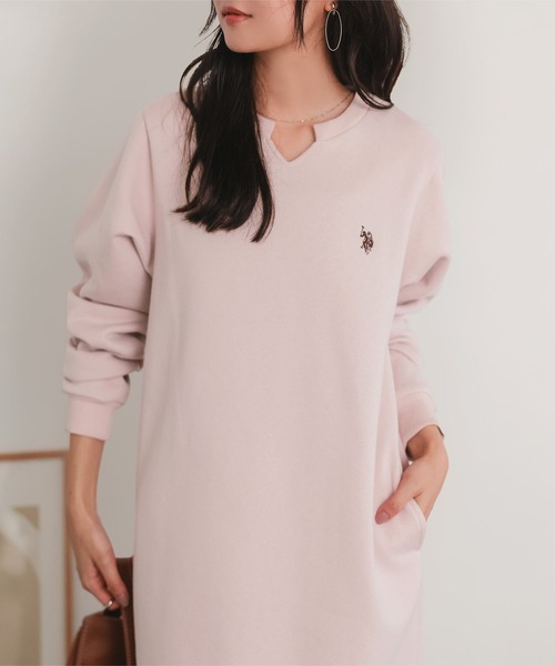 U.S. POLO ASSN.（ユーエスポロアッスン）の「[ U.S. POLO ASSN. ] 選べるタイプ 裏起毛ワンピース（ワンピース・レディース・ブラック/ネイビー/ピンク/ブラック系/ネイビー系/ピンク系・M/PM）」の14枚目の写真