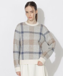CB CRESTBRIDGE（シービークレストブリッジ）の「【ユニセックス】クレストブリッジチェックシャギープルオーバー（ニット/セーター）」