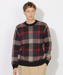CB CRESTBRIDGE（シービークレストブリッジ）の「【ユニセックス】クレストブリッジチェックシャギープルオーバー（ニット/セーター）」