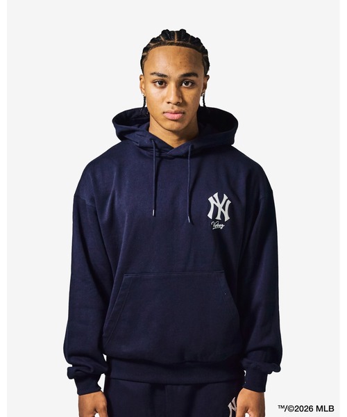KEBOZ × MLB NEW YORK YANKEES LOGO SWEAT HOODIE（パーカー）｜KEBOZ