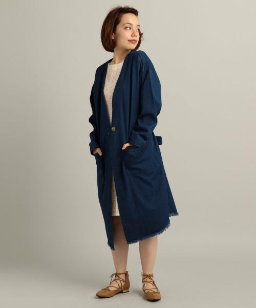 RAY CASSIN（レイカズン）の「裾フリンジガウンコート（その他アウター・レディース・サックスブルー/ネイビー/ブルー・FREE）」の2枚目の写真