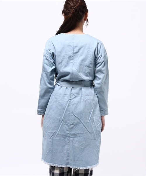 RAY CASSIN（レイカズン）の「裾フリンジガウンコート（その他アウター・レディース・サックスブルー/ネイビー/ブルー・FREE）」の6枚目の写真